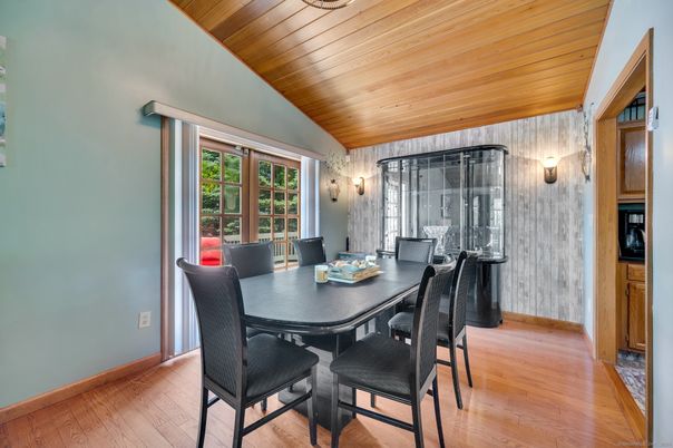 Dining room, Interior, Wooden Ceilings, Wood Texture Flooring