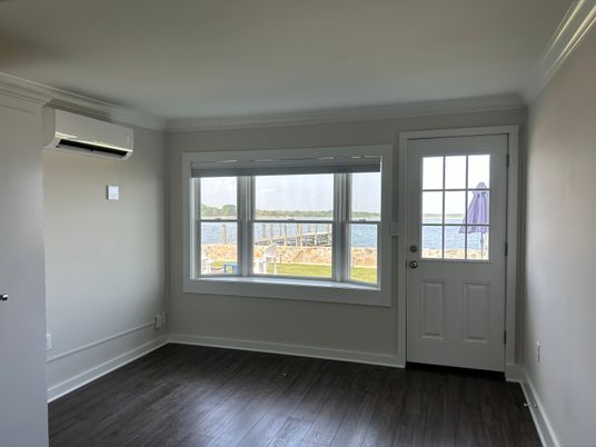 Empty room, Interior, Water, Wood Texture Flooring