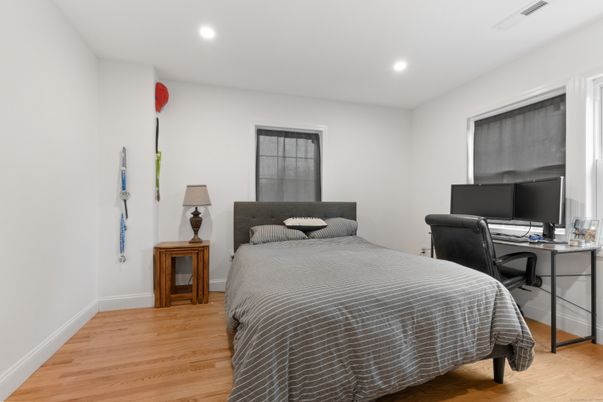 Bedroom, Home Office, Interior, Recessed Lighting, Wood Texture Flooring