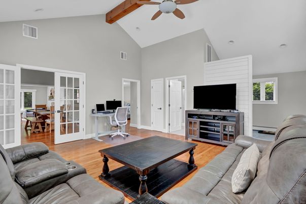 Home Office, Interior, Living room, Wooden Beams, Wood Texture Flooring