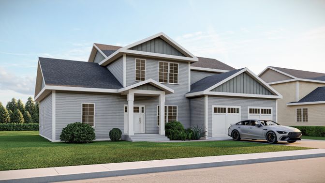 Attached, Exterior, Facade, Farmhouse