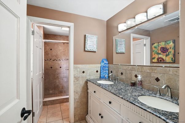 Bathroom, Dual Sink Vanities, Glass Shower, Interior