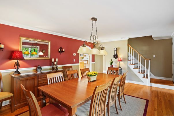 Chandelier, Dining room, Interior, Pendant Lights, Wood Texture Flooring