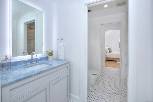 Bathroom, Bedroom, Interior, Recessed Lighting, Wood Texture Flooring