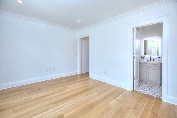 Bathroom, Empty room, Interior, Recessed Lighting, Wood Texture Flooring