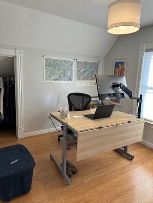 Fitness Equipment, Home Office, Interior, Wood Texture Flooring