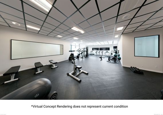 Fitness Equipment, Gym, Interior, Recessed Lighting