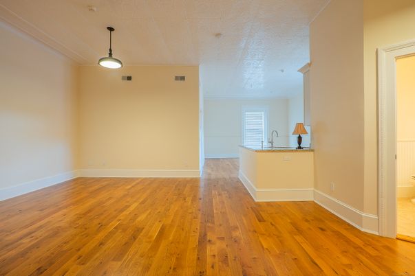 Empty room, Interior, Pendant Lights, Wood Texture Flooring