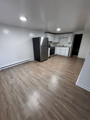 Interior, Kitchen, Recessed Lighting, Wood Texture Flooring