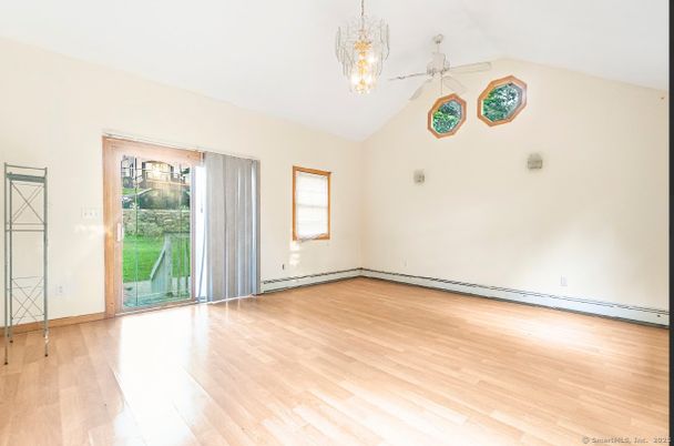 Chandelier, Empty room, Interior, Wood Texture Flooring