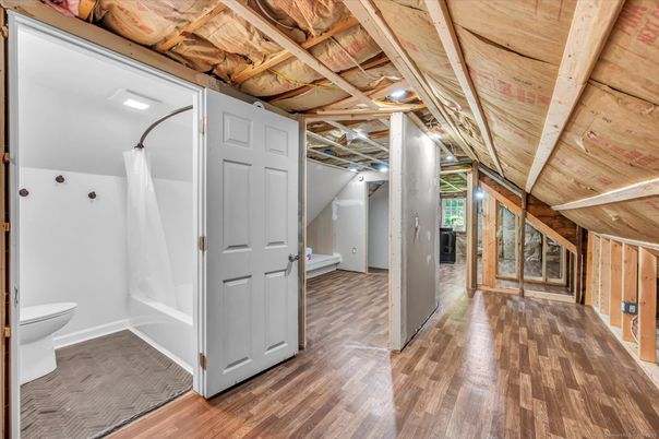 Bathroom, Interior, Wooden Beams, Wooden Ceilings, Wood Texture Flooring