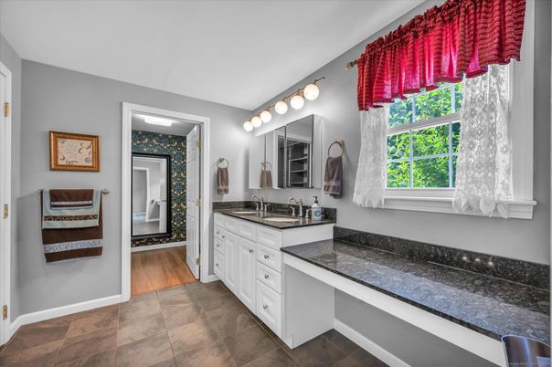 Bathroom, Dual Sink Vanities, Interior, Wood Texture Flooring