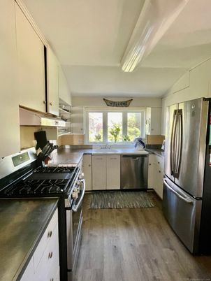 Interior, Kitchen, Stainless Steel Appliances, Wood Texture Flooring