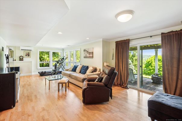 Fitness Equipment, Interior, Living room, Recessed Lighting, Wood Texture Flooring