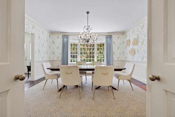 Chandelier, Dining room, Interior, Wood Texture Flooring