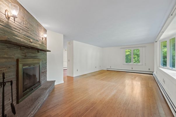 Empty room, Fireplace, Interior, Wood Texture Flooring, Wooden Walls