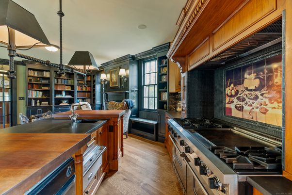 Interior, Kitchen, Pendant Lights, Stainless Steel Appliances, Wood Texture Flooring