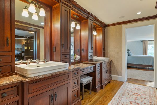 Bathroom, Interior, Recessed Lighting, Wood Texture Flooring