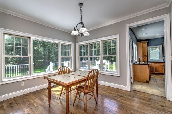 Chandelier, Dining room, Interior, Pendant Lights, Recessed Lighting, Wood Texture Flooring