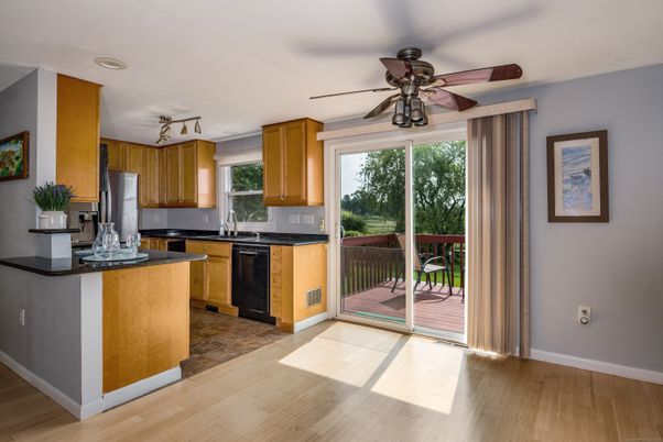 Interior, Kitchen, Recessed Lighting, Wood Texture Flooring