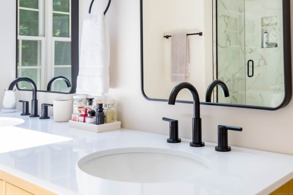 Bathroom, Glass Shower, Interior, Marble Walls