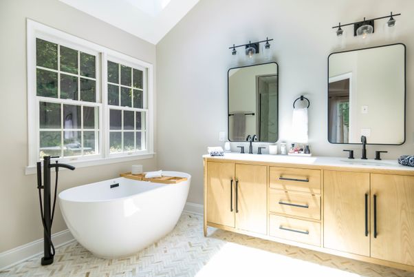 Bathroom, Dual Sink Vanities, Free Standing Baths, Interior