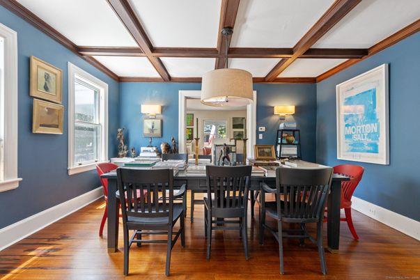 Dining room, Interior, Wooden Beams, Wood Texture Flooring