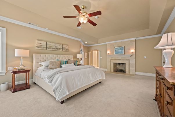 Bedroom, Fireplace, Interior, Recessed Lighting