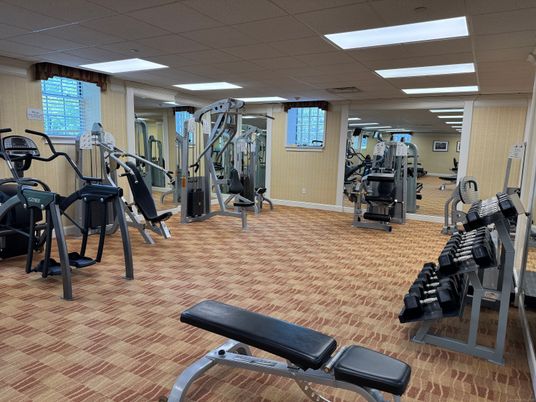 Fitness Equipment, Gym, Interior, Recessed Lighting