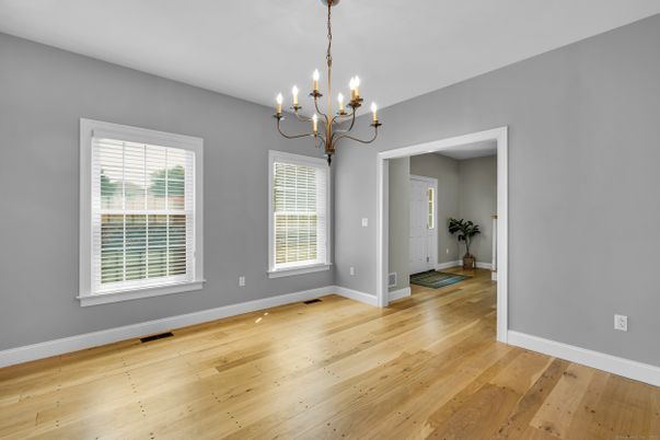 Chandelier, Empty room, Interior, Pendant Lights, Wood Texture Flooring