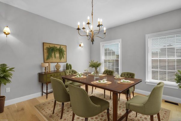 Chandelier, Dining room, Interior, Wood Texture Flooring