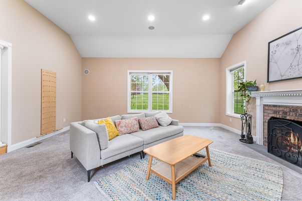 Fireplace, Interior, Living room, Recessed Lighting
