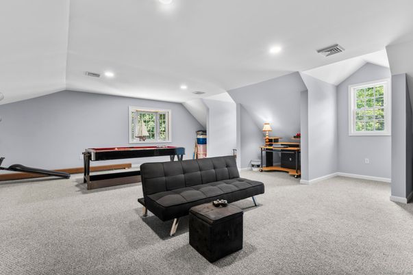 Billiard Table, Game Room, Interior, Recessed Lighting