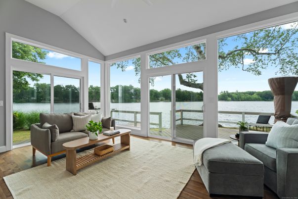 Interior, Living room, Sun Room, Water, Wood Texture Flooring