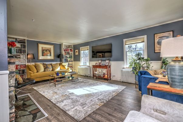 Fireplace, Interior, Living room, Wood Texture Flooring