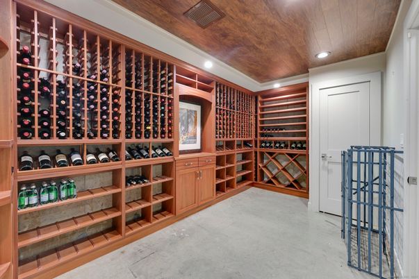 Interior, Recessed Lighting, Wine Storage, Wooden Ceilings