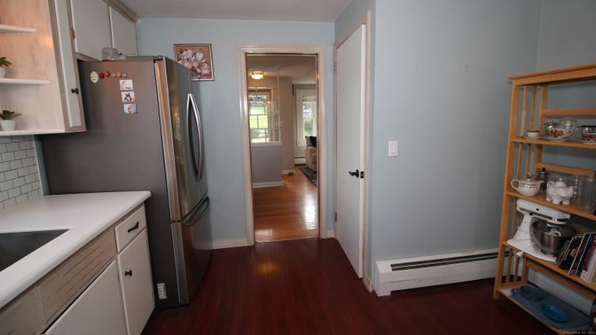 Interior, Kitchen, Stainless Steel Appliances, Wood Texture Flooring