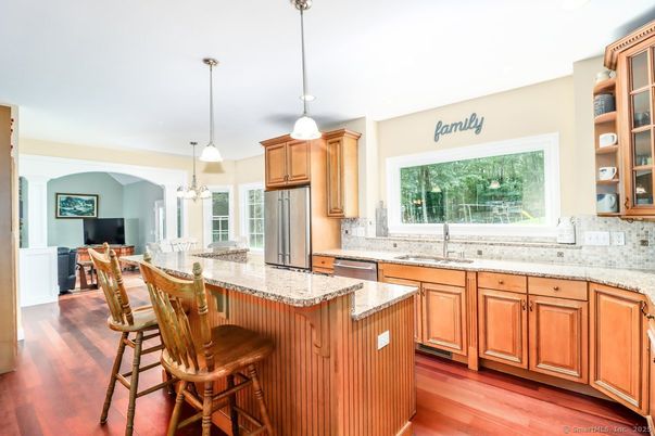 Interior, Kitchen, Pendant Lights, Wood Texture Flooring