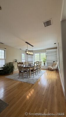 Chandelier, Dining room, Interior, Wood Texture Flooring