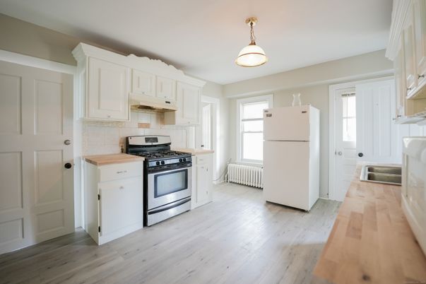 Interior, Kitchen, Pendant Lights, Stainless Steel Appliances, Wood Texture Flooring
