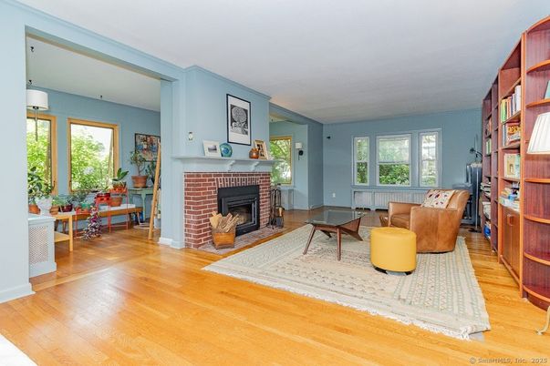 Dining room, Fireplace, Interior, Living room, Wood Texture Flooring