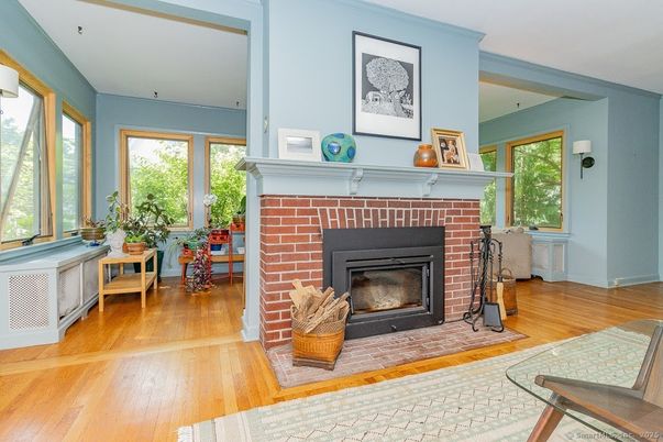 Fireplace, Interior, Wood Texture Flooring