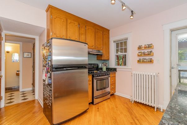 Interior, Kitchen, Stainless Steel Appliances, Wood Texture Flooring