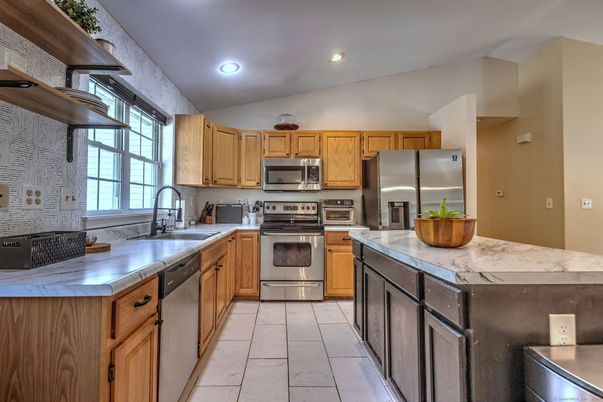 Interior, Kitchen, Recessed Lighting, Stainless Steel Appliances
