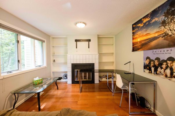 Fireplace, Home Office, Interior, Wood Texture Flooring