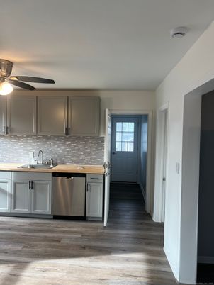 Interior, Kitchen, Stainless Steel Appliances, Wood Texture Flooring