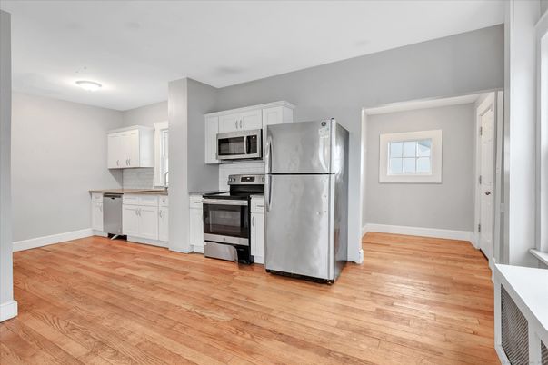 Interior, Kitchen, Stainless Steel Appliances, Wood Texture Flooring