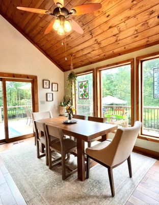 Dining room, Interior, Wooden Ceilings, Wood Texture Flooring