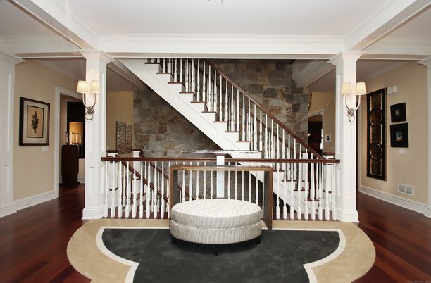 Interior, Stone Walls, Wood Texture Flooring