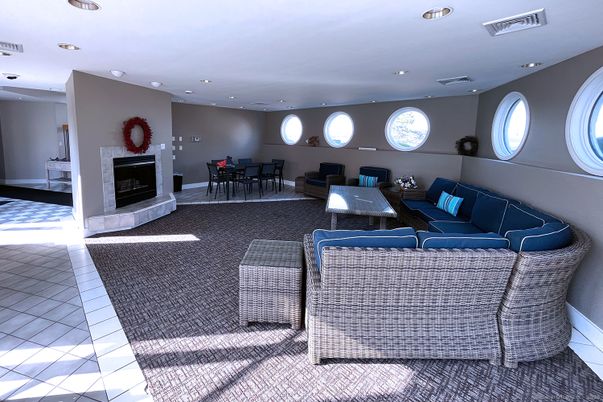 Dining room, Fireplace, Interior, Living room, Recessed Lighting